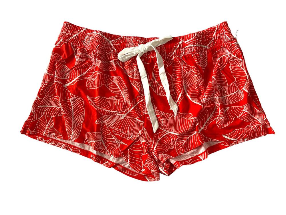 NWT PJ Salvage Large Fire Orange Palm Modal Knit Lounge Pajama Shorts #LOT23